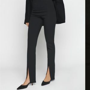 REFORMATION split hem black pant